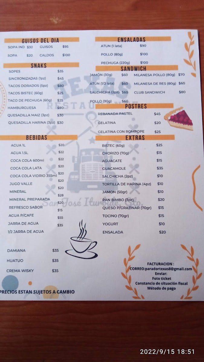Restaurante Texas 2 Menu - Image 2